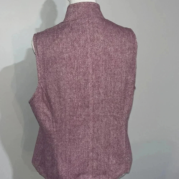 Coldwater Creek Herringbone Vest wool blend size 14 zip front - Picture 7 of 10
